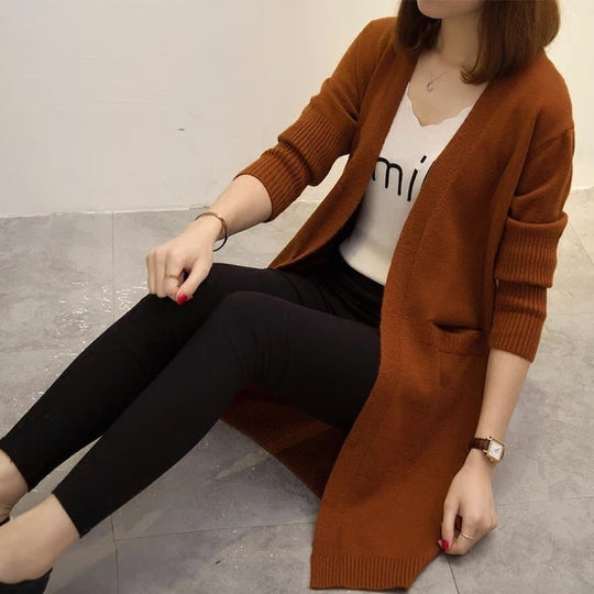Damen Strickcardigan mit modischem V-Ausschnitt und lässiger Passform EB