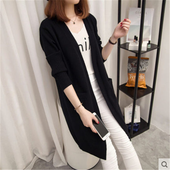 Damen Strickjacke mit offenem Schnitt und praktischen Taschen EB