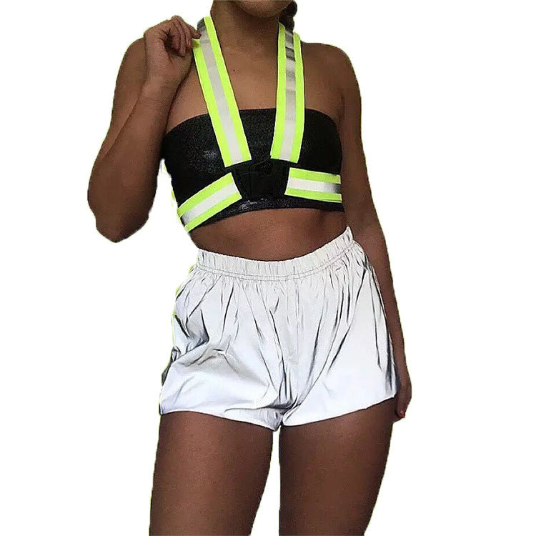 Damen Sportliche Reflektor Shorts EB