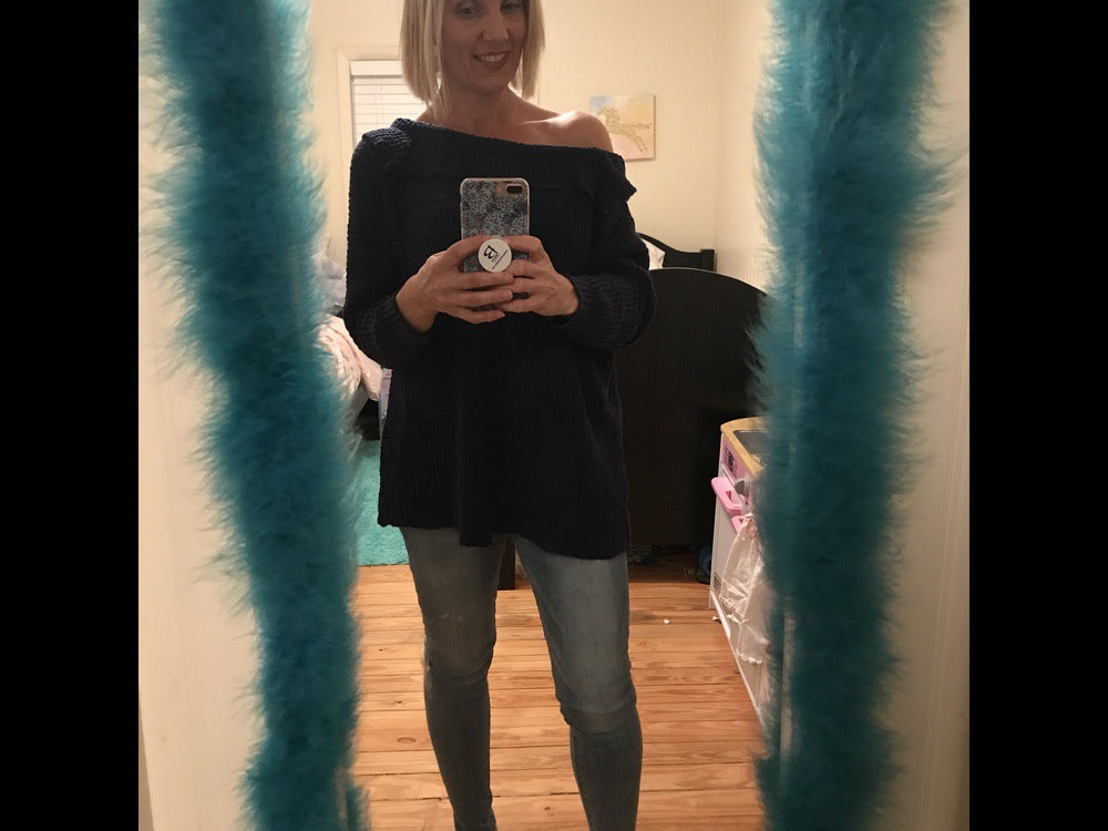 Damen Off-Shoulder Strickpullover EB