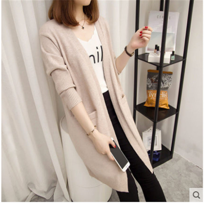 Damen Strickjacke mit offenem Schnitt und praktischen Taschen EB