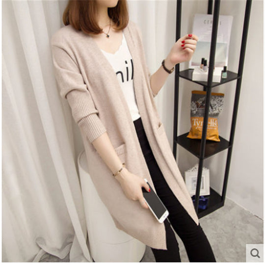 Damen Strickjacke mit offenem Schnitt und praktischen Taschen EB