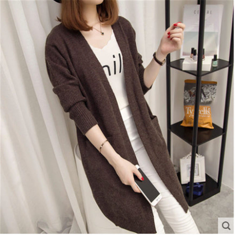 Damen Strickjacke mit offenem Schnitt und praktischen Taschen EB