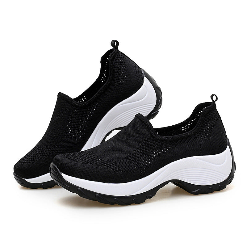 Damen Atmungsaktive Slip-On Sportschuhe mit elastischem Obermaterial und rutschfester Sohle EB