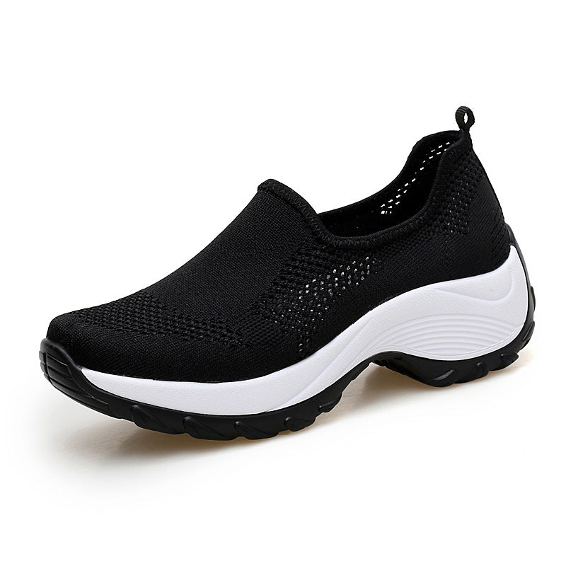 Damen Atmungsaktive Slip-On Sportschuhe mit elastischem Obermaterial und rutschfester Sohle EB