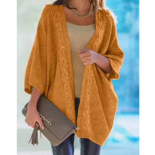 Damen Grobstrick Cardigan mit offener Front und lässigem Schnitt EB