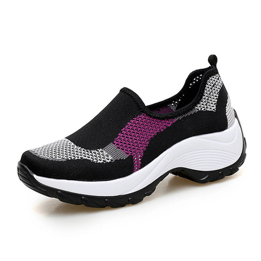 Damen Atmungsaktive Slip-On Sportschuhe mit elastischem Obermaterial und rutschfester Sohle EB