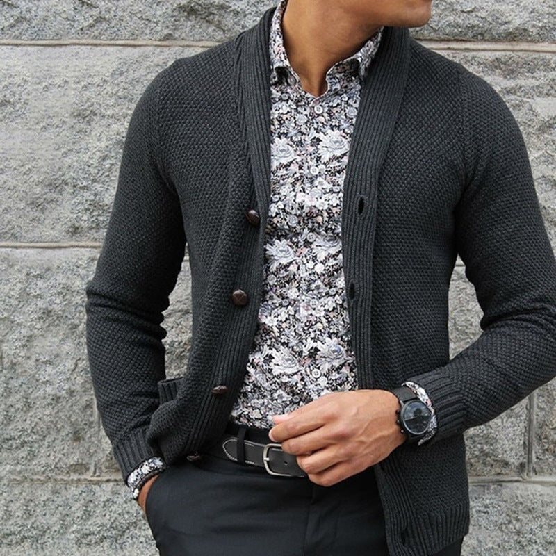 Herren Strickjacke mit eleganten Knopfdetails und strukturierter Textur EB