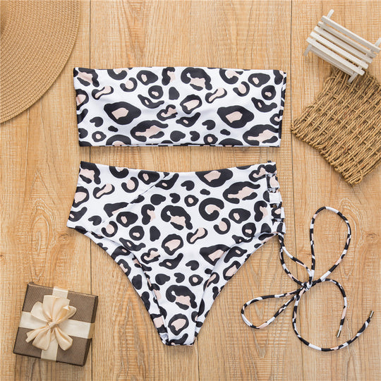 Damen Bandeau-Bikini mit hohem Taillenbund EB