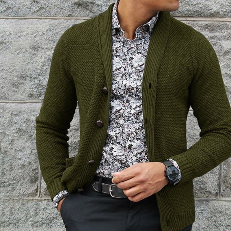 Herren Strickjacke mit strukturiertem Muster und eleganten Knopfdetails EB