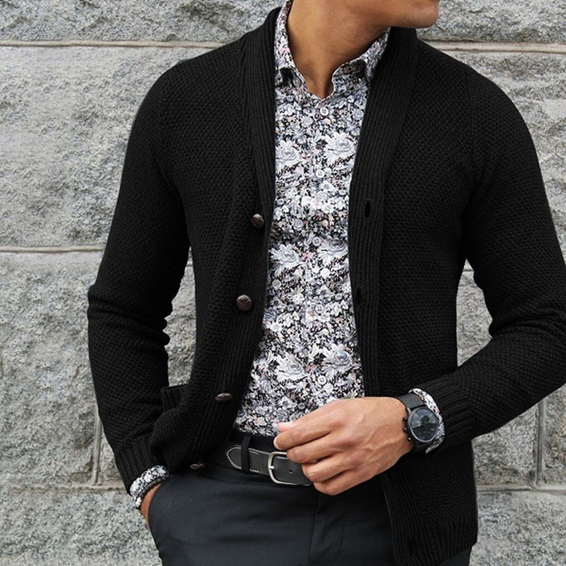 Herren Strickjacke mit eleganten Knopfdetails und strukturierter Textur EB