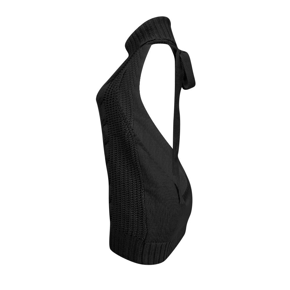 Damen Strickkleid mit hohem Kragen und raffiniertem Rückendetail EB