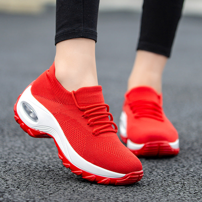 Damen nan gestrickter Sockensneaker mit Luftkissenlaufsohle und elastischem Strickobermaterial EB