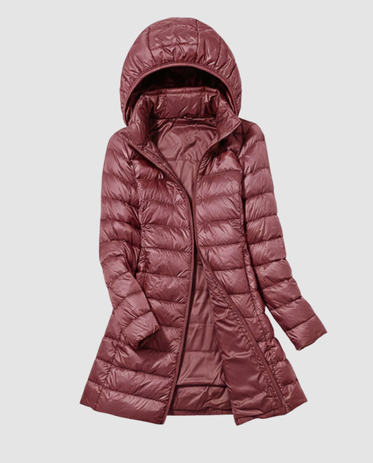 Damen Ultraleichte Daunenjacke mit Kapuze | EB