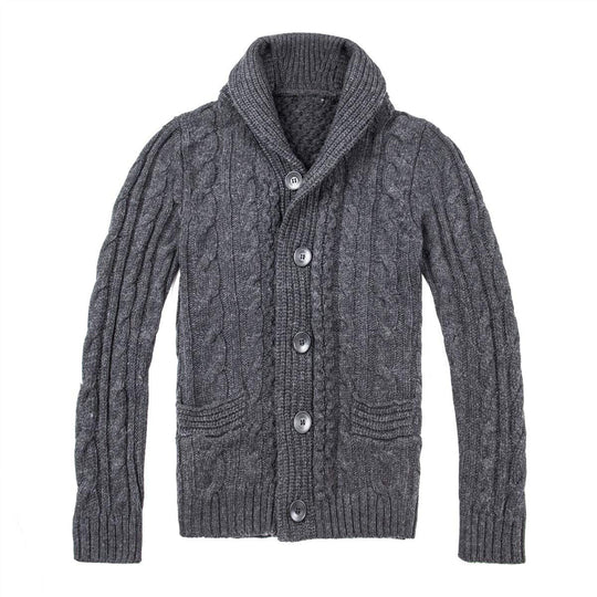Herren Strickjacke mit klassischem Zopfmuster und praktischen Taschen EB