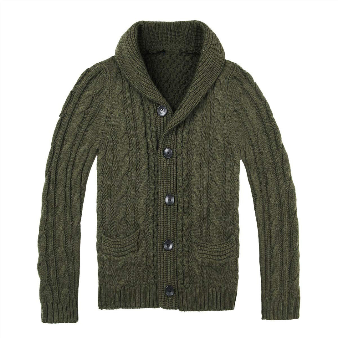 Herren Strickjacke mit elegantem Zopfmuster und praktischen Taschen EB