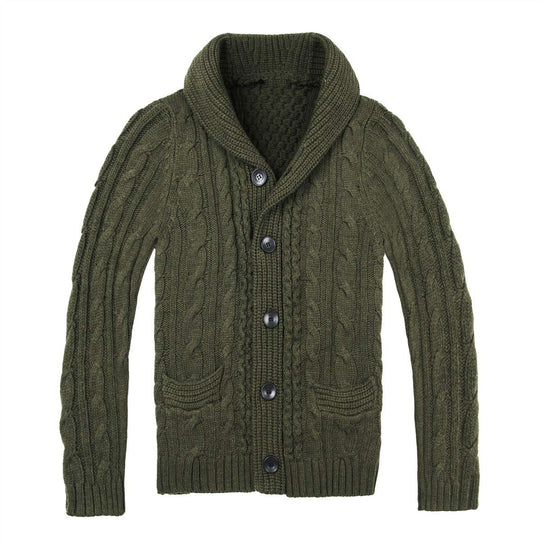 Herren Strickjacke mit elegantem Zopfmuster und praktischen Taschen EB