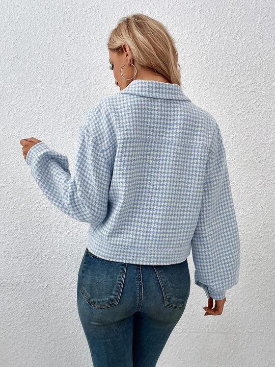EB | Klassische Hahnentrit-jacke Elegant und Modern Perfekt für Den Alltag