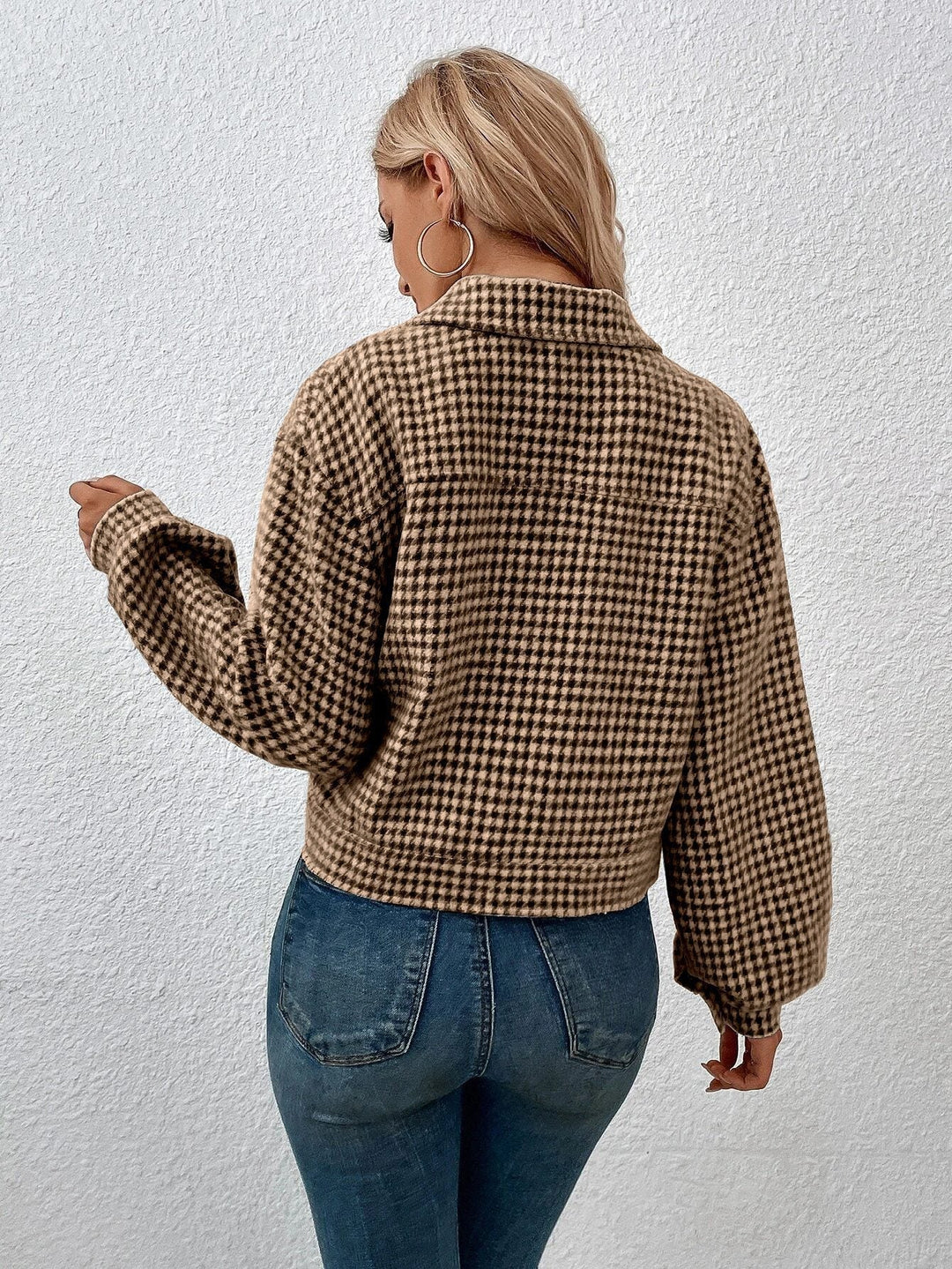 EB | Klassische Hahnentrit-jacke Elegant und Modern Perfekt für Den Alltag