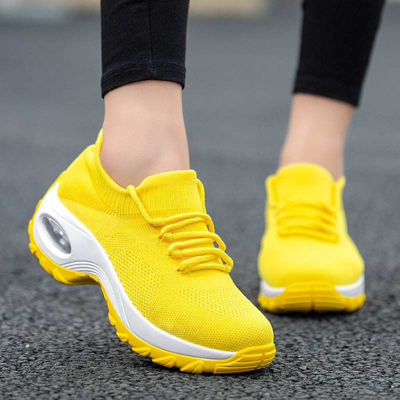 Damen nan gestrickter Sockensneaker mit Luftkissenlaufsohle und elastischem Strickobermaterial EB