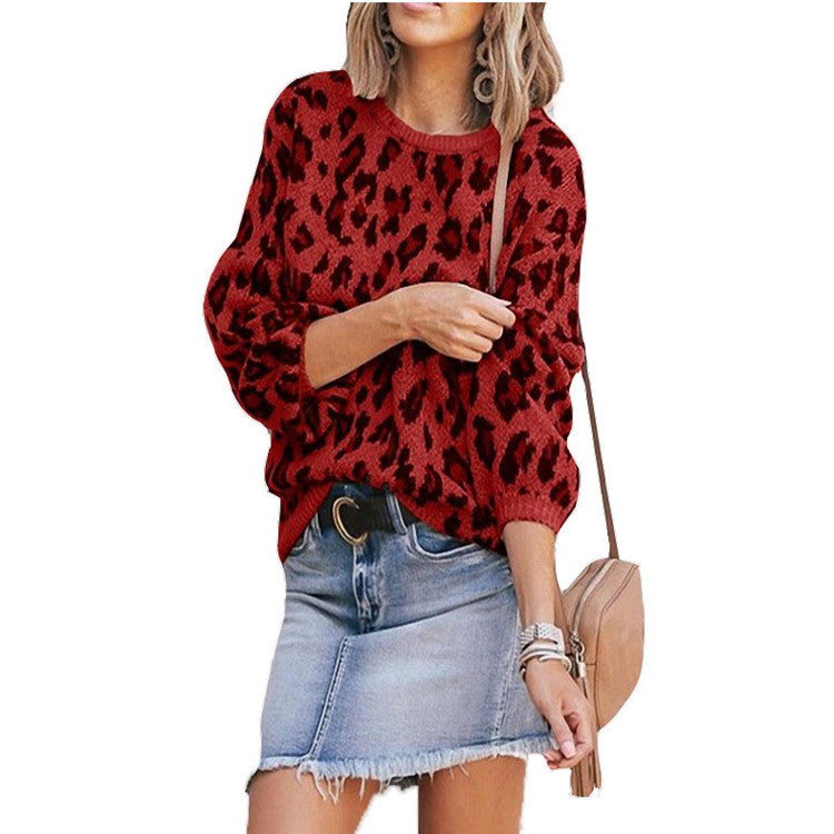 Damen Pullover mit modernem Animal-Print und lässigem Schnitt EB