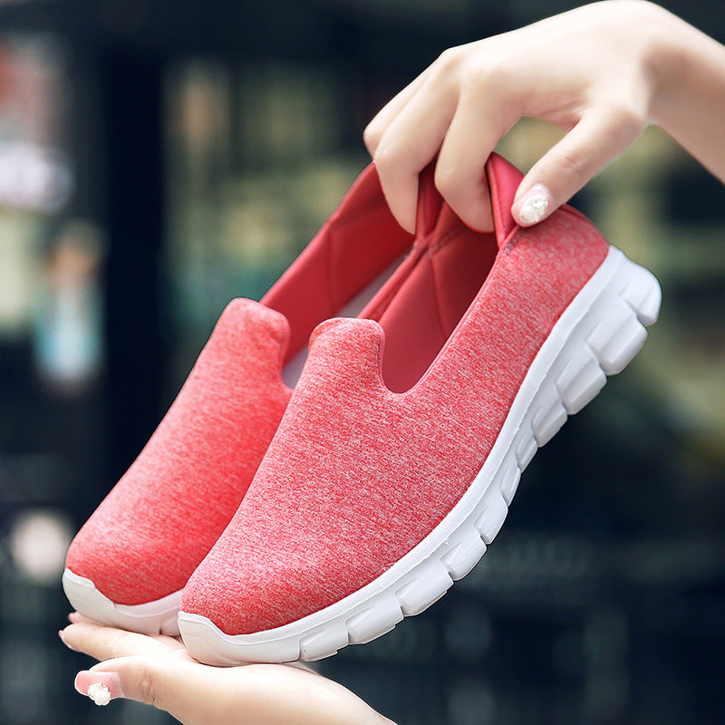 Damen nan leichter Schlupfschuh aus Strickgewebe mit flexibler Dämpfungssohle und gepolstertem Fußbett EB