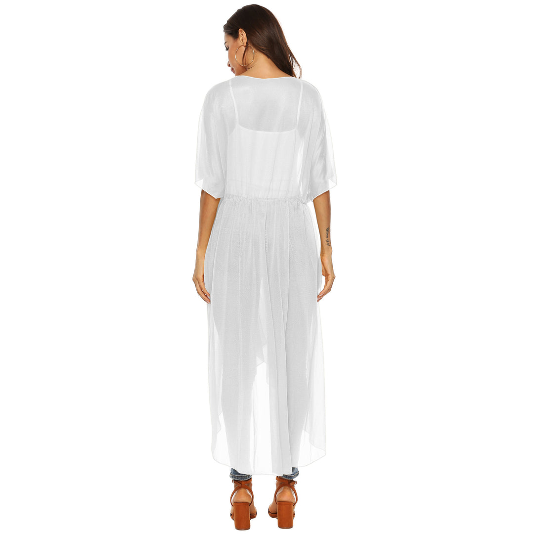 Damen eleganter, transparenter Strandkimono EB