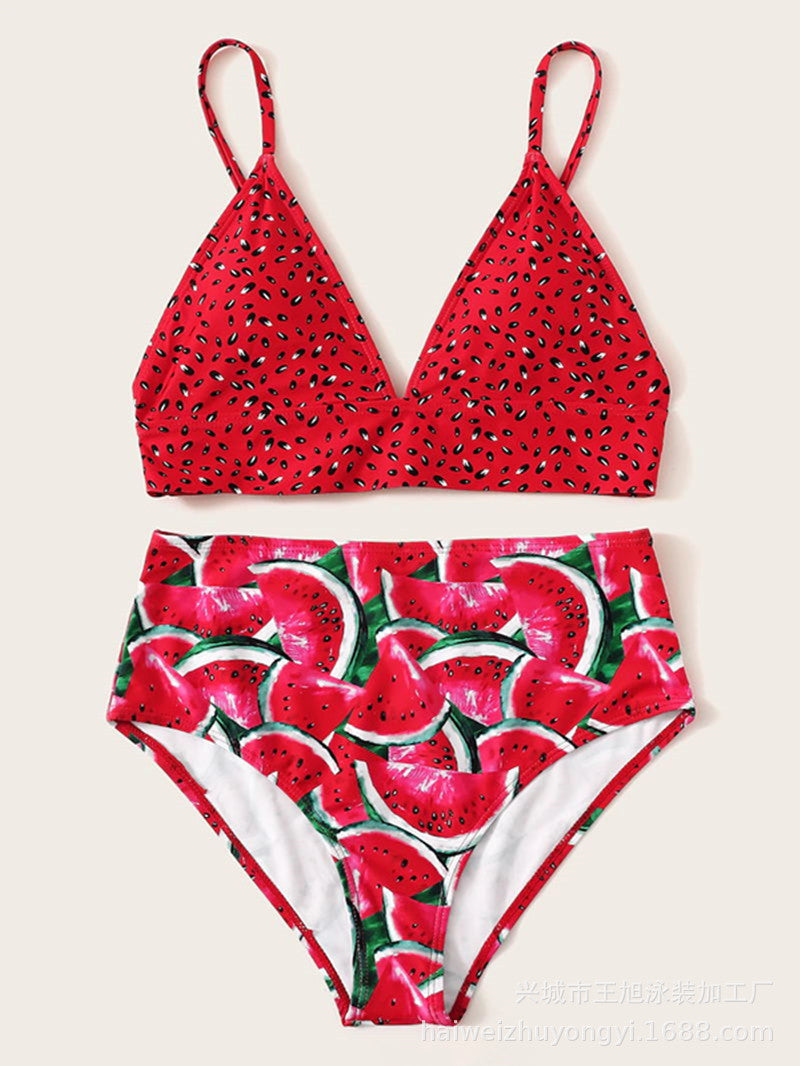 Damen Bikini-Set mit fruchtigem Ananas-Design EB