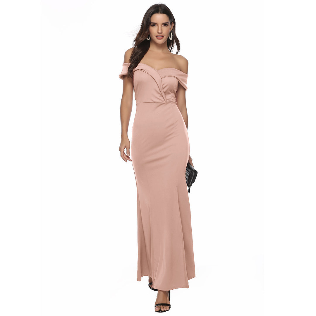 Damen Abendkleid mit schulterfreiem Design EB