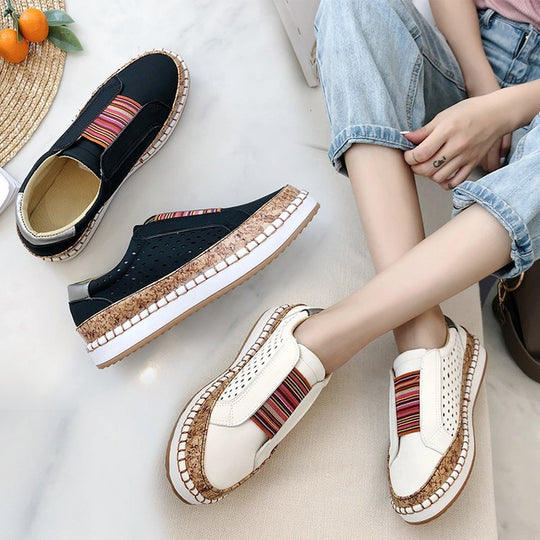 Damen bequeme Slipper mit komfortabler Korksohle und modischem Riemendesign EB