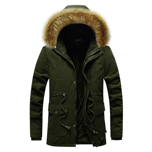 Herren modische Parka-Jacke mit abnehmbarer Kapuze und weichem Innenfutter EB