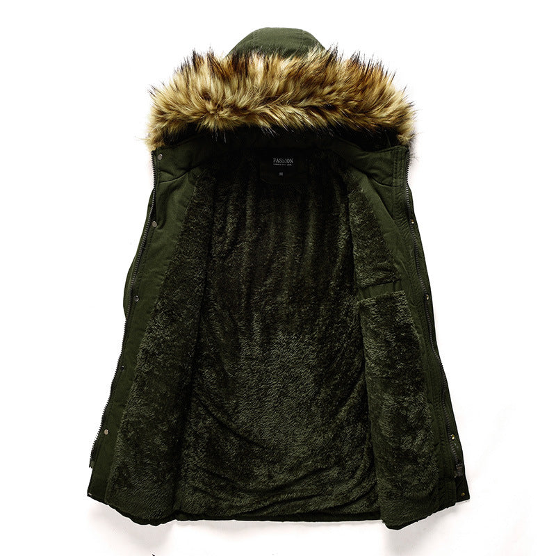 Herren modische Parka-Jacke mit abnehmbarer Kapuze und weichem Innenfutter EB