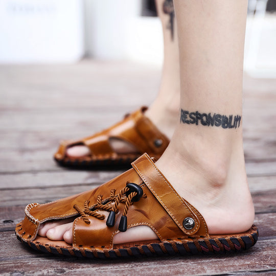 Herren Leder-Sandalen mit robustem Schnellschnürsystem EB