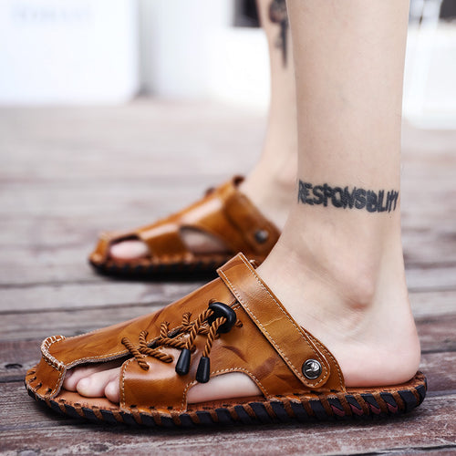 Herren Leder-Sandalen mit robustem Schnellschnürsystem EB