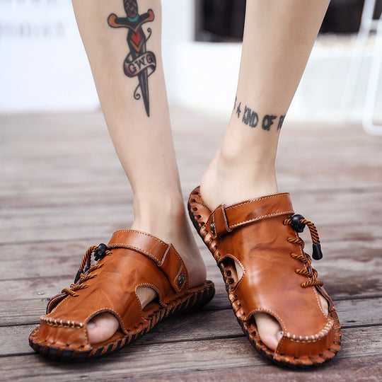 Herren Leder-Sandalen mit robustem Schnellschnürsystem EB
