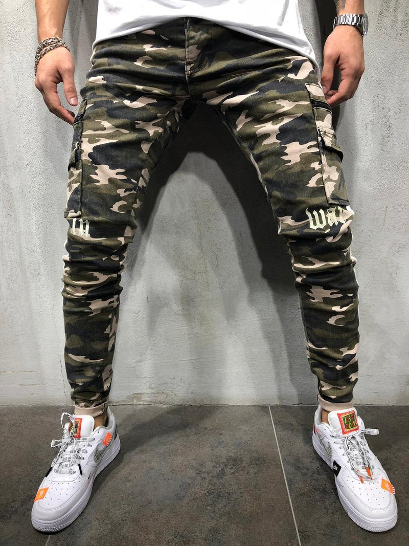 Herren Cargohose mit modernem Camouflage-Muster EB