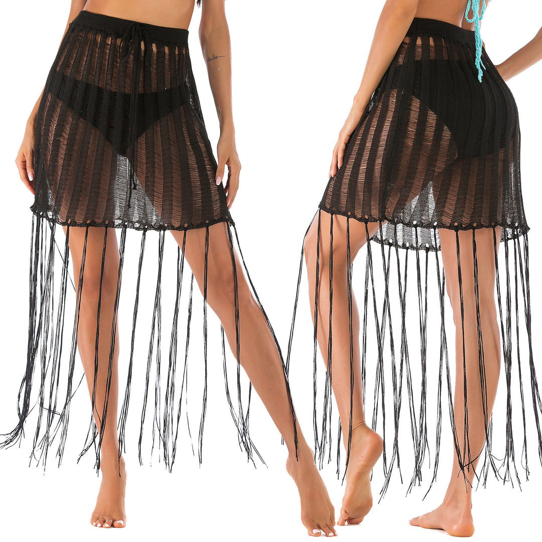 Damen Häkel-Strandsarong mit Fransen EB