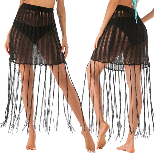 Damen Häkel-Strandsarong mit Fransen EB