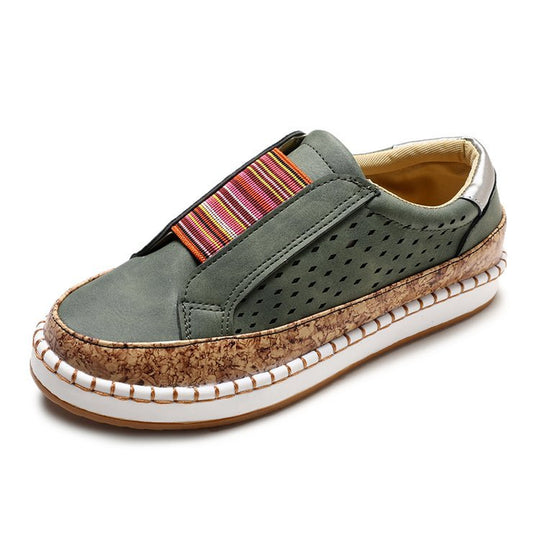 Damen bequeme Slipper mit komfortabler Korksohle und modischem Riemendesign EB