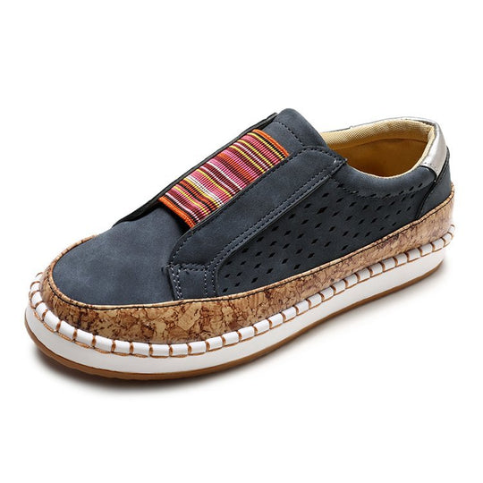 Damen bequeme Slipper mit komfortabler Korksohle und modischem Riemendesign EB