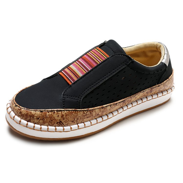 Damen bequeme Slipper mit komfortabler Korksohle und modischem Riemendesign EB
