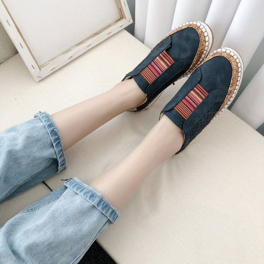 Damen bequeme Slipper mit komfortabler Korksohle und modischem Riemendesign EB