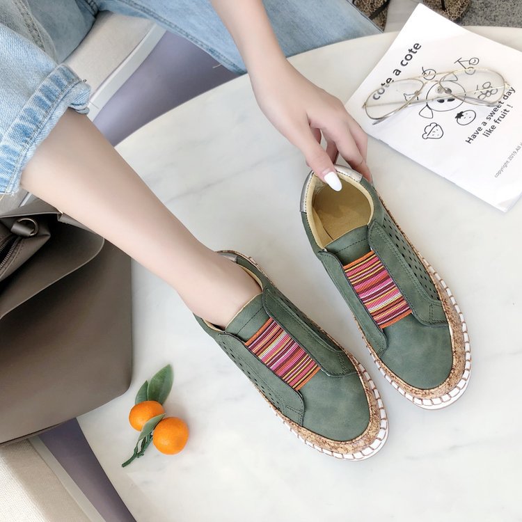 Damen bequeme Slipper mit komfortabler Korksohle und modischem Riemendesign EB