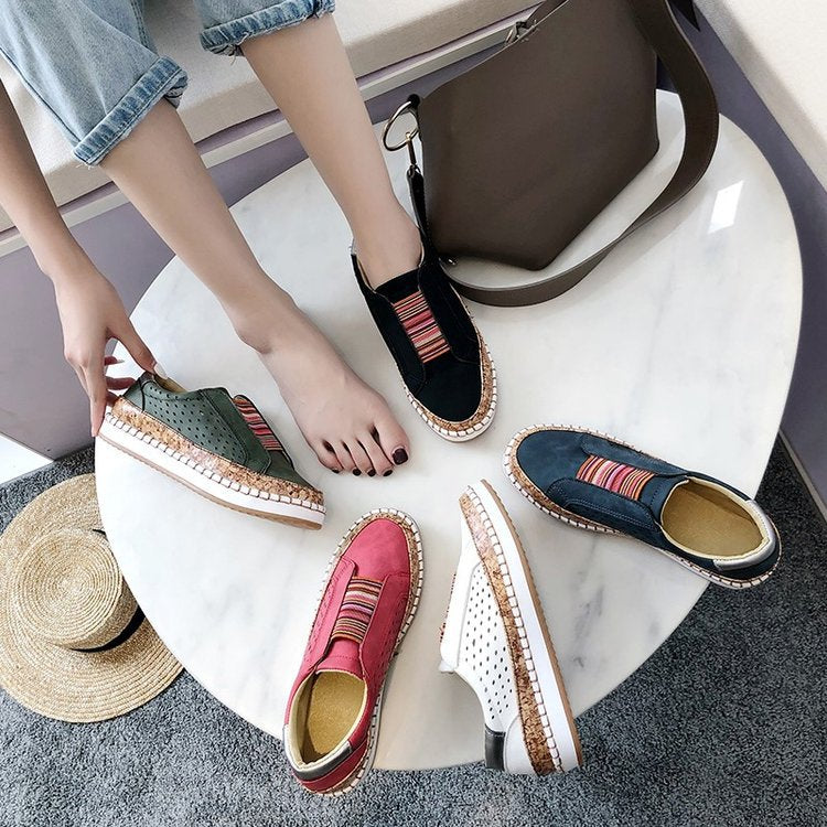 Damen bequeme Slipper mit komfortabler Korksohle und modischem Riemendesign EB
