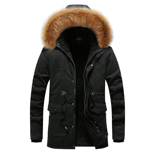 Herren modische Parka-Jacke mit abnehmbarer Kapuze und weichem Innenfutter EB