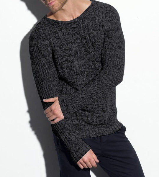 Herren Grobstrickpullover mit strukturierter Oberfläche und modernem V-Ausschnitt EB