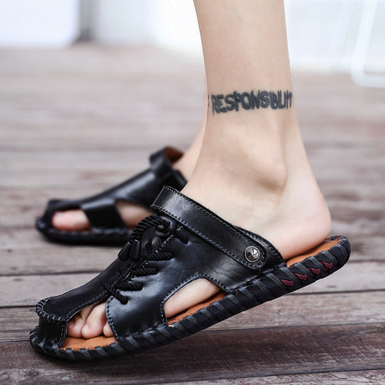 Herren Leder-Sandalen mit robustem Schnellschnürsystem EB