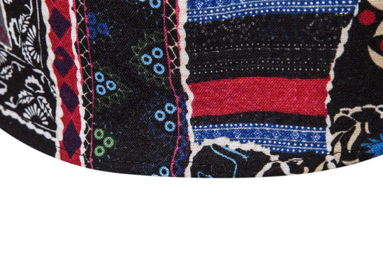 Herren Kurzarmhemd mit buntem Patchwork-Muster EB