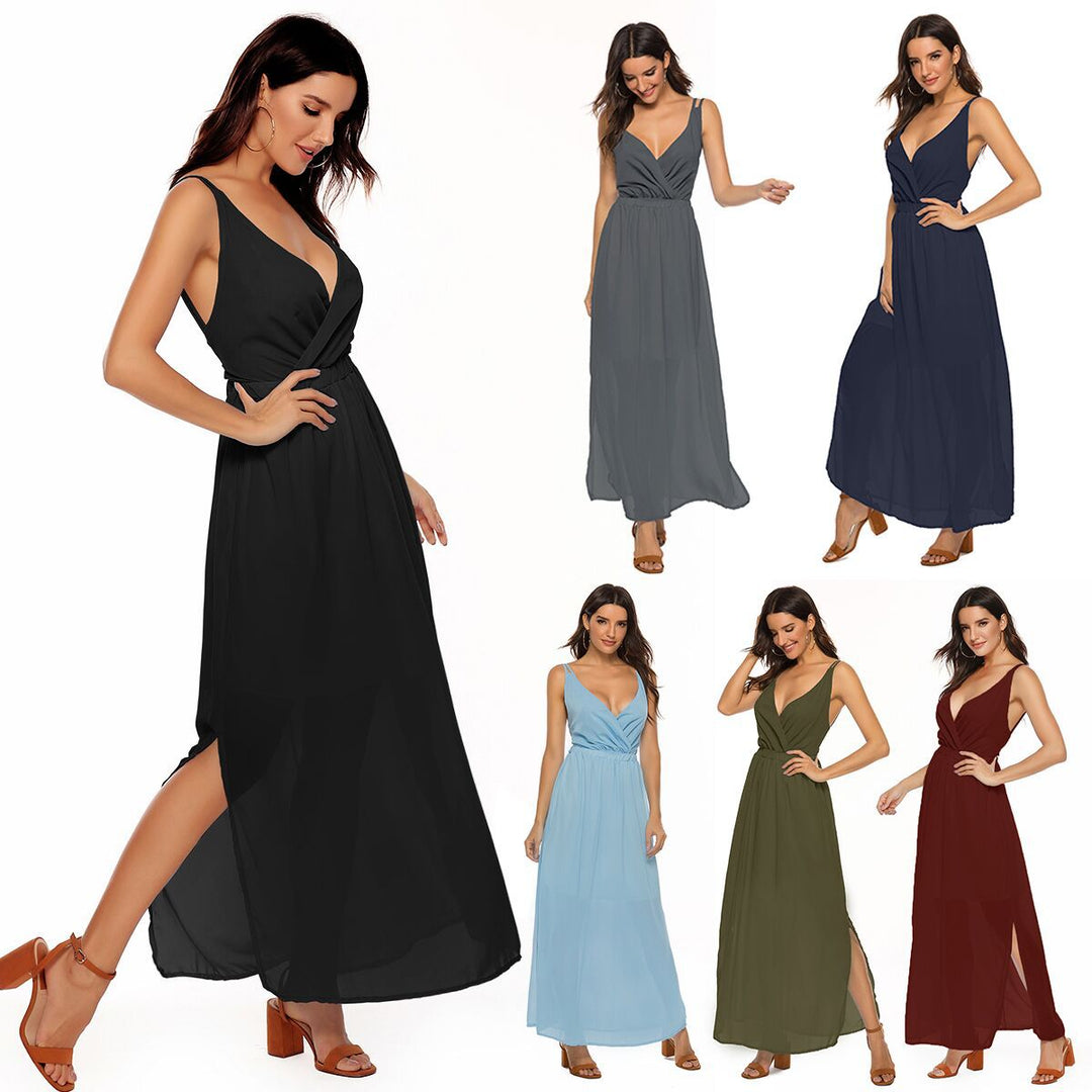 Damen Maxikleid mit elegantem Wickeldesign und schmeichelnder Silhouette EB