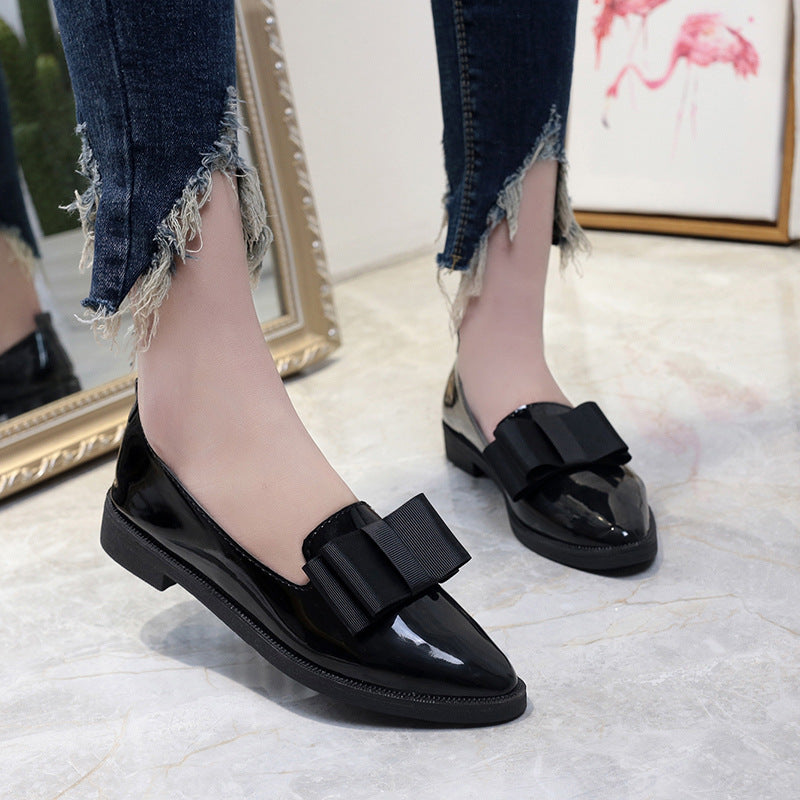 Damen elegante Ballerinas mit dekorativer Schleifenverzierung EB